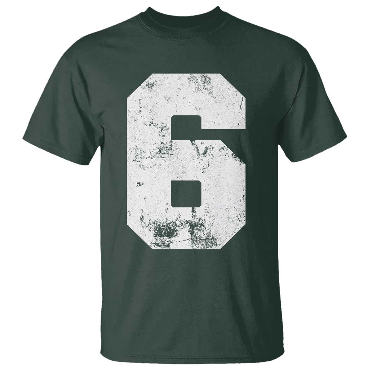 Number 6 T Shirt Matching 67 Meme 6th Birthday 6 Years TS10 Dark Forest Green Print Your Wear