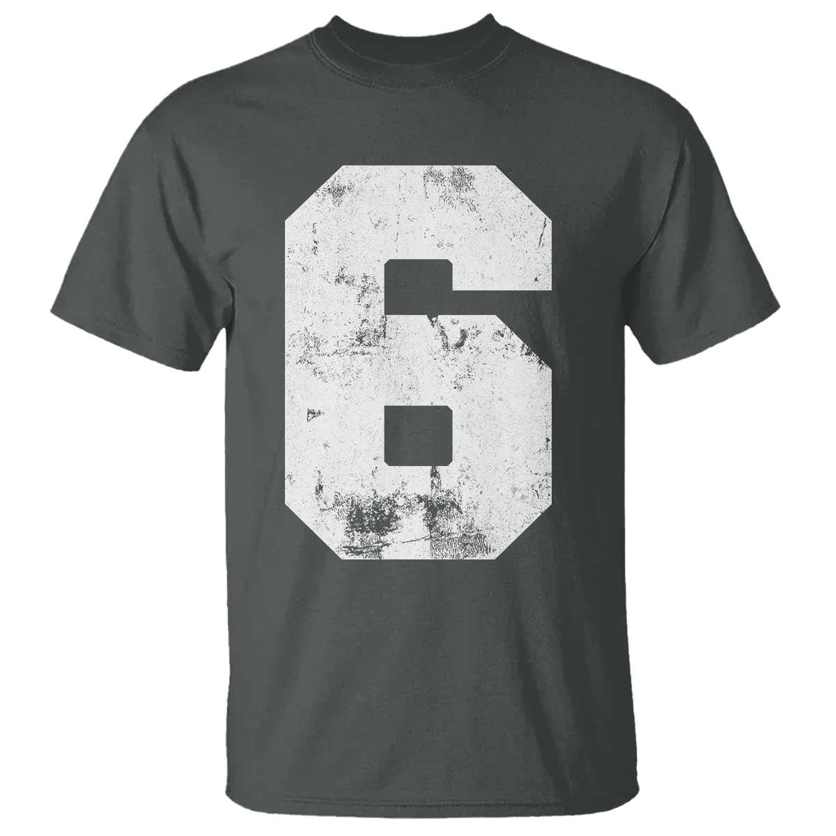 Number 6 T Shirt Matching 67 Meme 6th Birthday 6 Years TS10 Dark Heather Print Your Wear