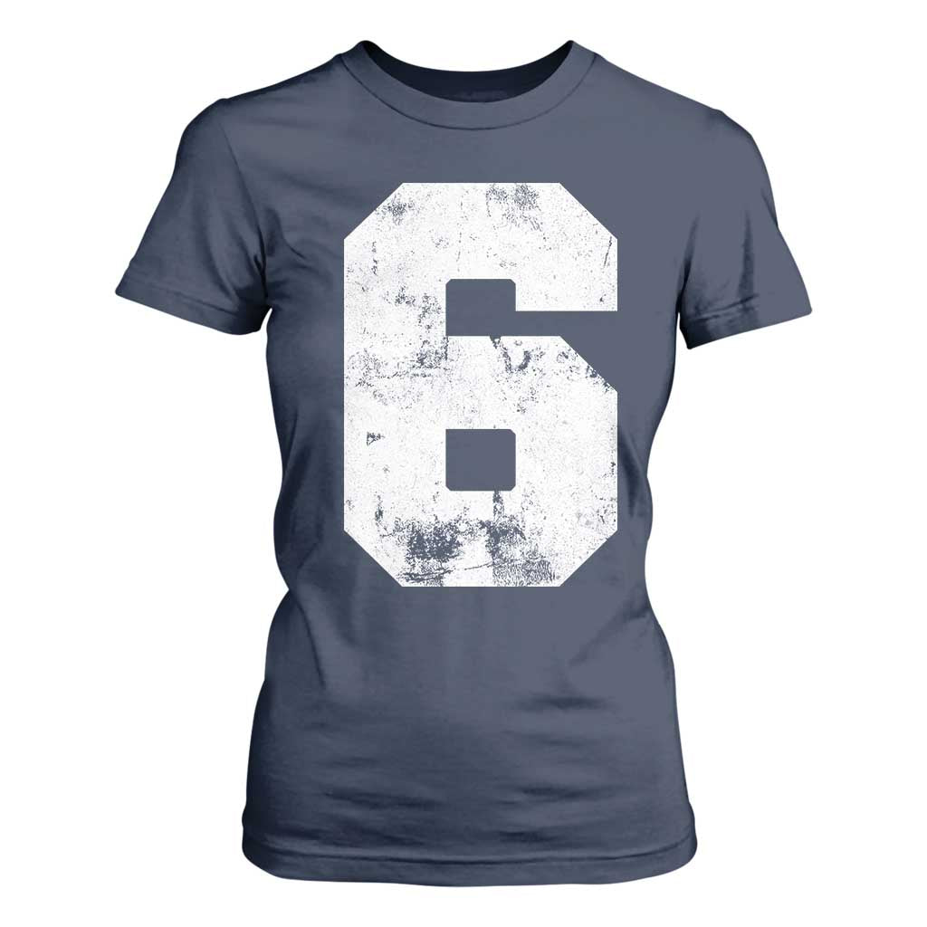 Number 6 T Shirt For Women Matching 67 Meme 6th Birthday 6 Years TS10 Navy Print Your Wear