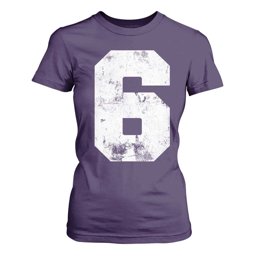Number 6 T Shirt For Women Matching 67 Meme 6th Birthday 6 Years TS10 Purple Print Your Wear