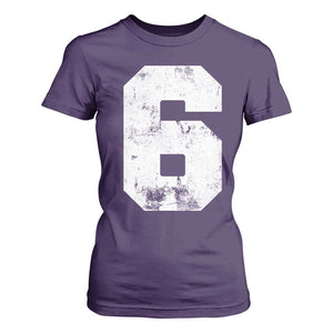 Number 6 T Shirt For Women Matching 67 Meme 6th Birthday 6 Years TS10 Purple Print Your Wear