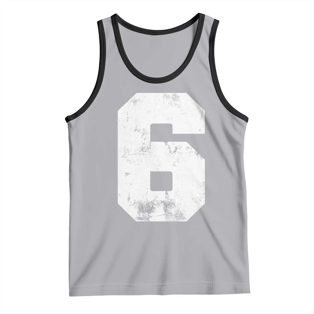 Number 6 Tank Top Matching 67 Meme 6th Birthday 6 Years TS10 Athletic Heather Black Print Your Wear