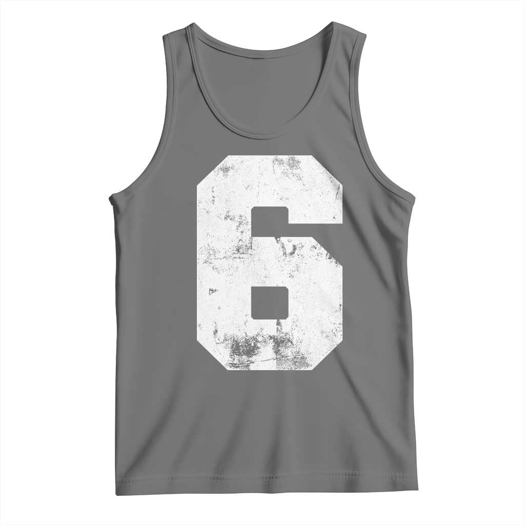 Number 6 Tank Top Matching 67 Meme 6th Birthday 6 Years TS10 Black Heather Print Your Wear