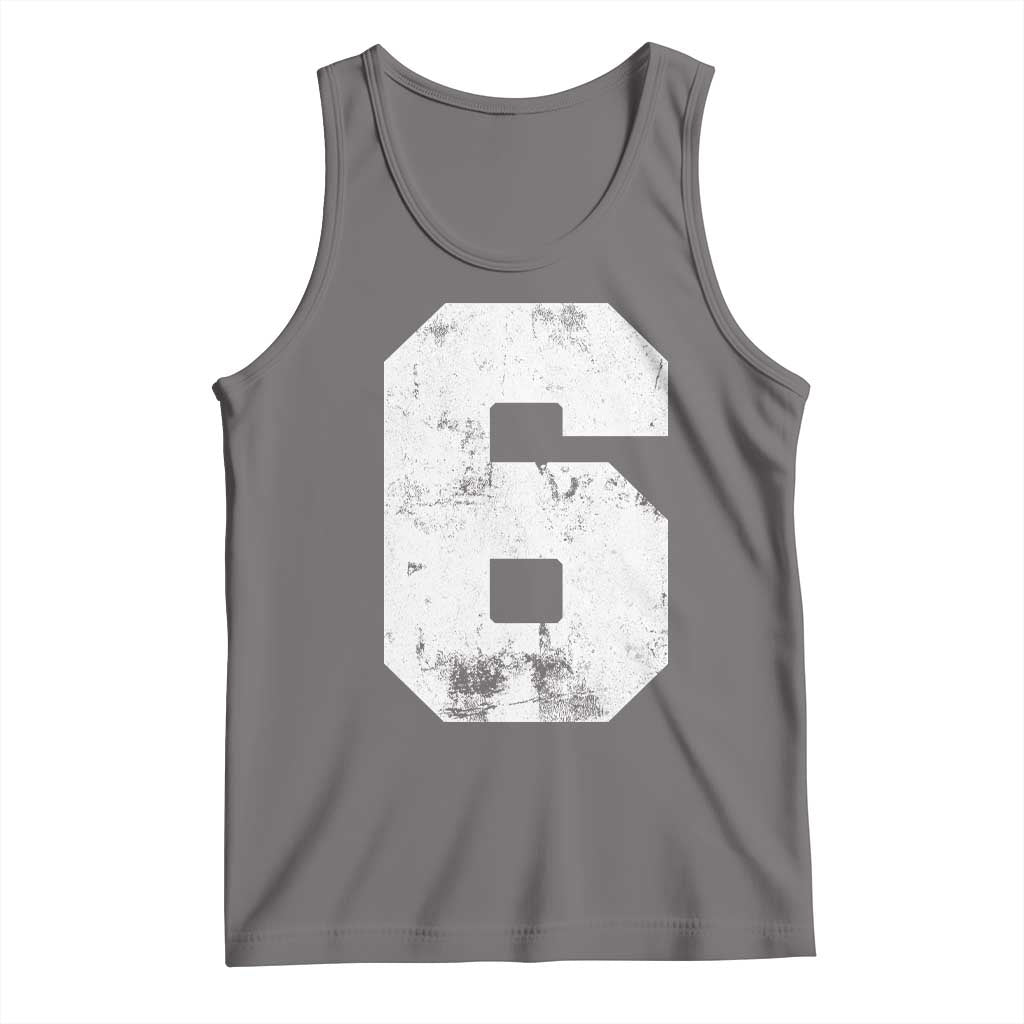 Number 6 Tank Top Matching 67 Meme 6th Birthday 6 Years TS10 Deep Heather Print Your Wear