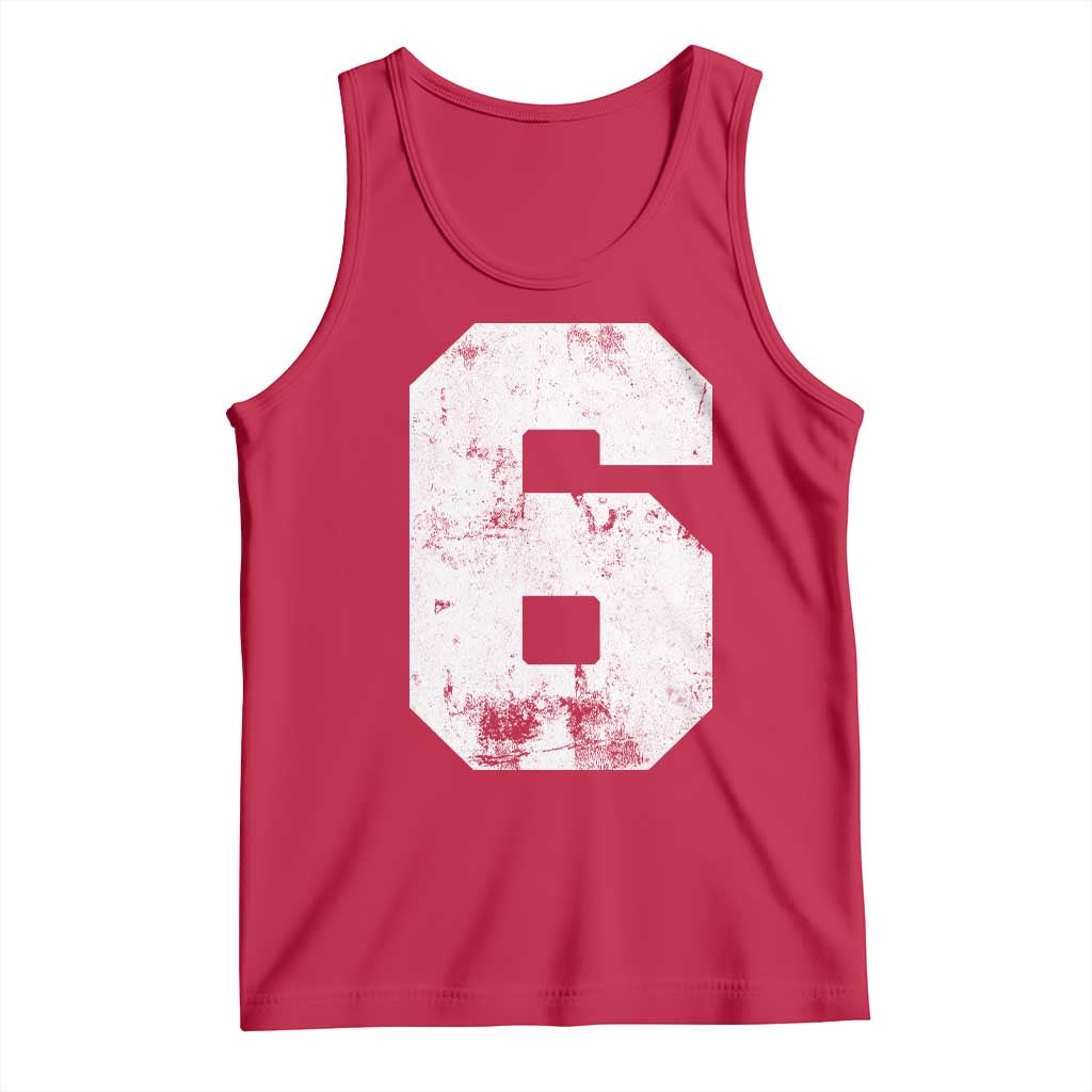 Number 6 Tank Top Matching 67 Meme 6th Birthday 6 Years TS10 Red Print Your Wear