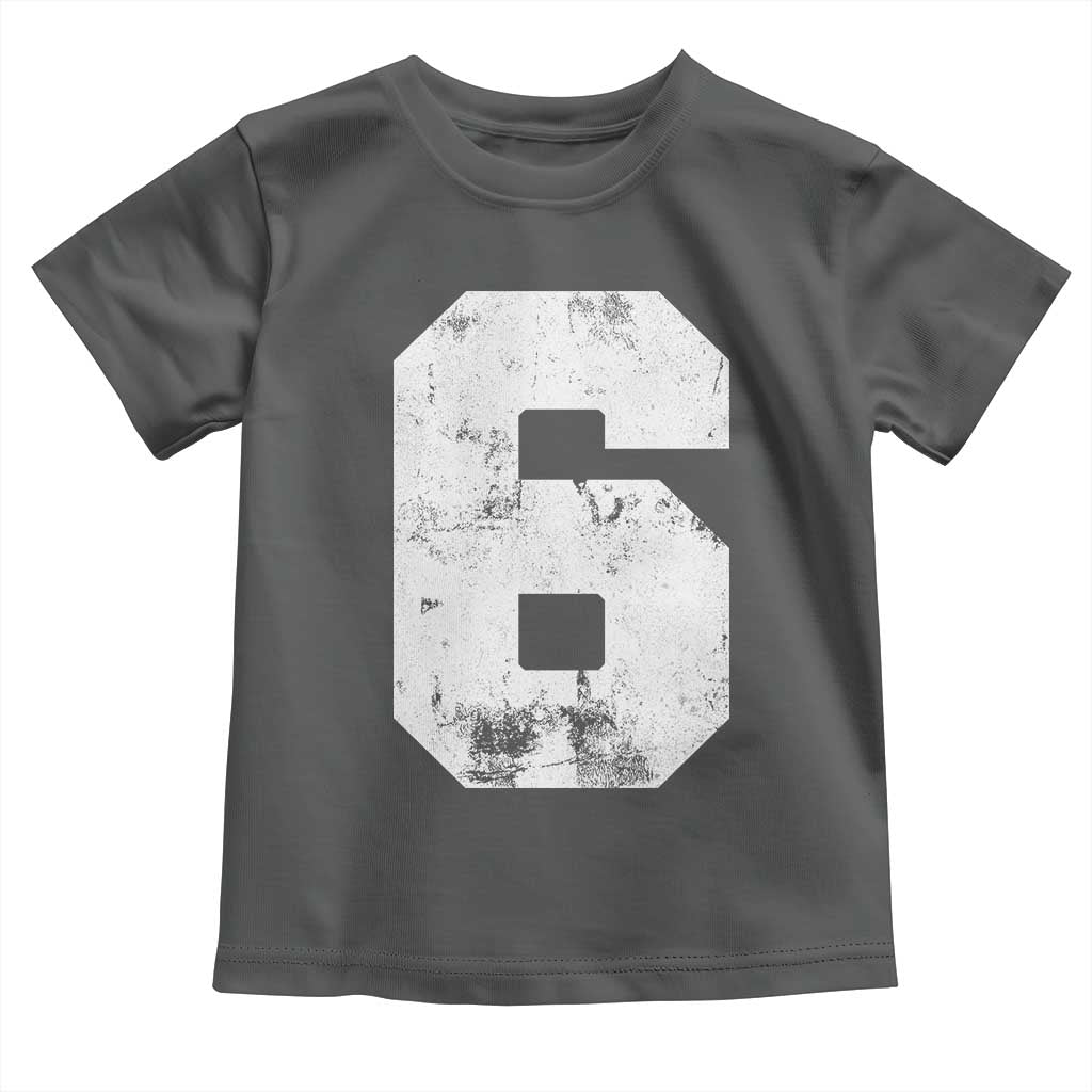 Number 6 Toddler T Shirt Matching 67 Meme 6th Birthday 6 Years TS10 Dark Heather Print Your Wear