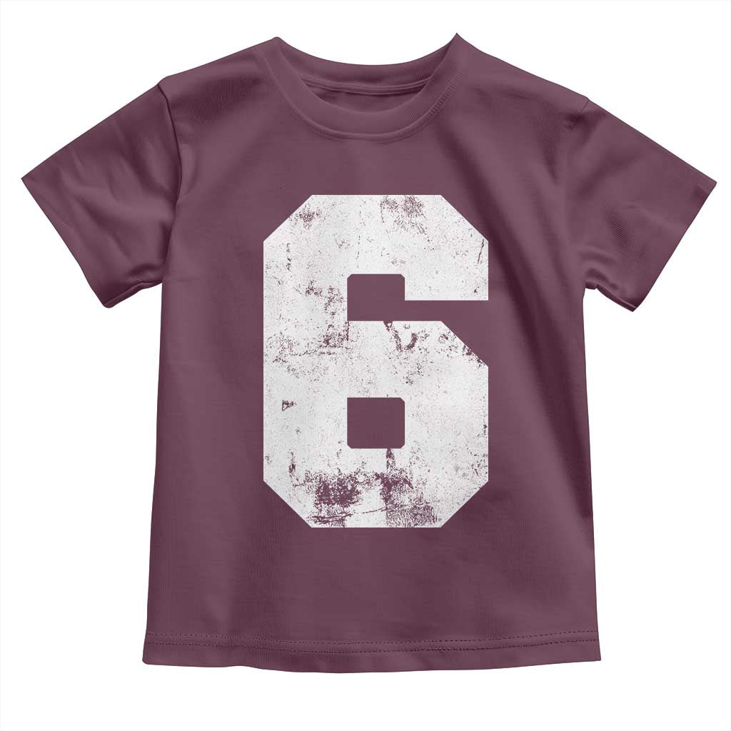 Number 6 Toddler T Shirt Matching 67 Meme 6th Birthday 6 Years TS10 Maroon Print Your Wear
