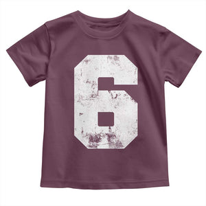 Number 6 Toddler T Shirt Matching 67 Meme 6th Birthday 6 Years TS10 Maroon Print Your Wear