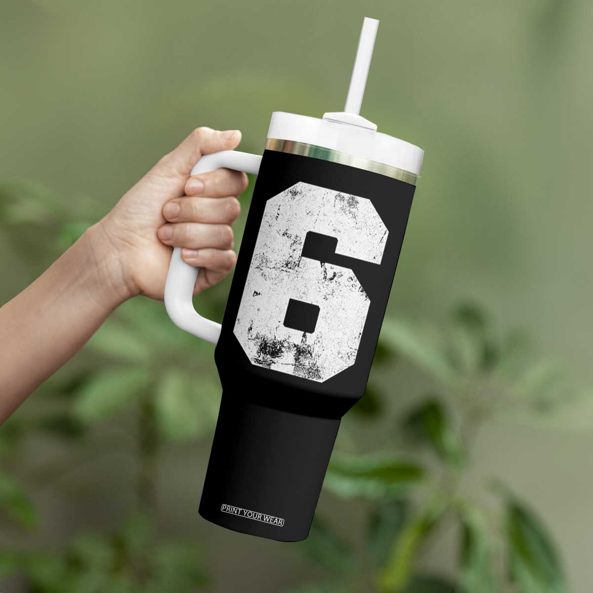 Number 6 Tumbler With Handle Matching 67 Meme 6th Birthday 6 Years TS10 Print Your Wear