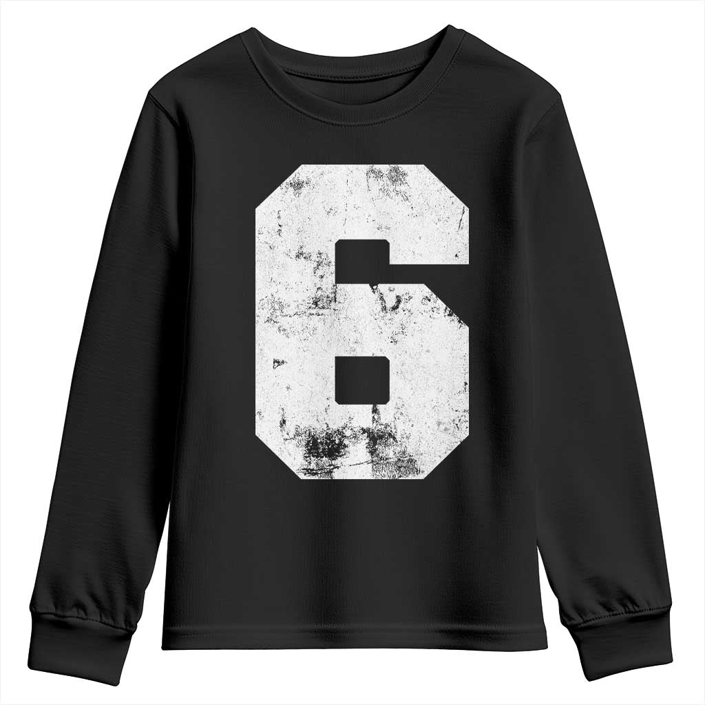 Number 6 Youth Sweatshirt Matching 67 Meme 6th Birthday 6 Years TS10 Black Print Your Wear