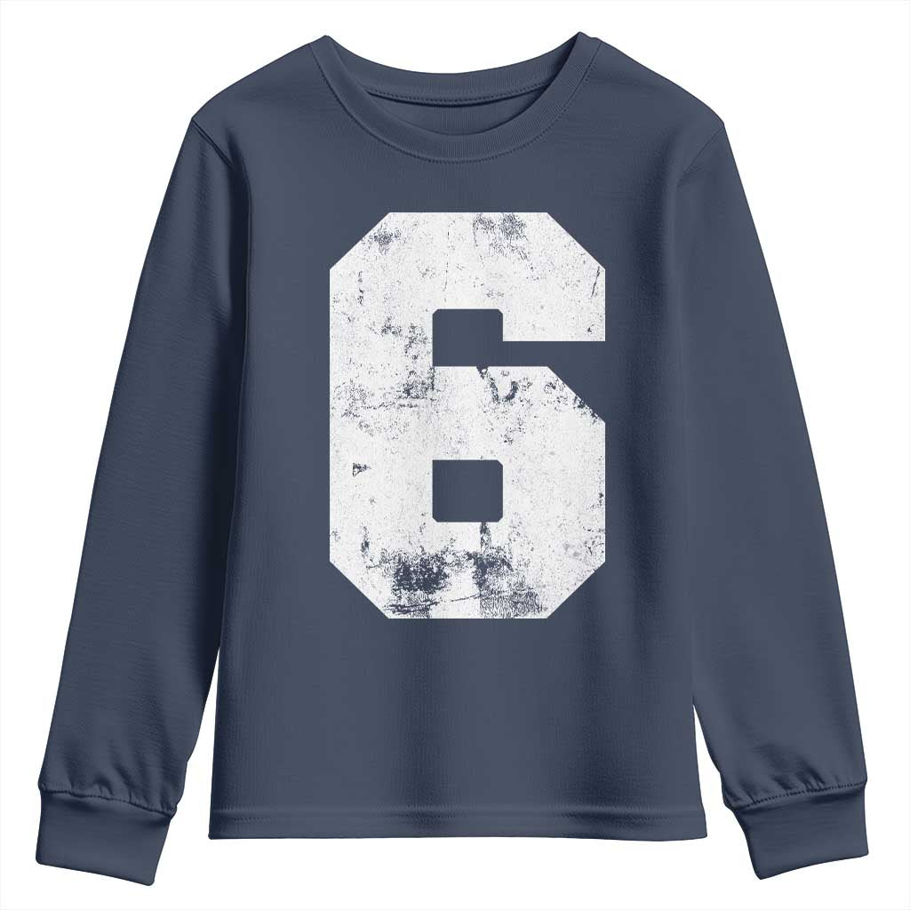 Number 6 Youth Sweatshirt Matching 67 Meme 6th Birthday 6 Years TS10 Navy Print Your Wear