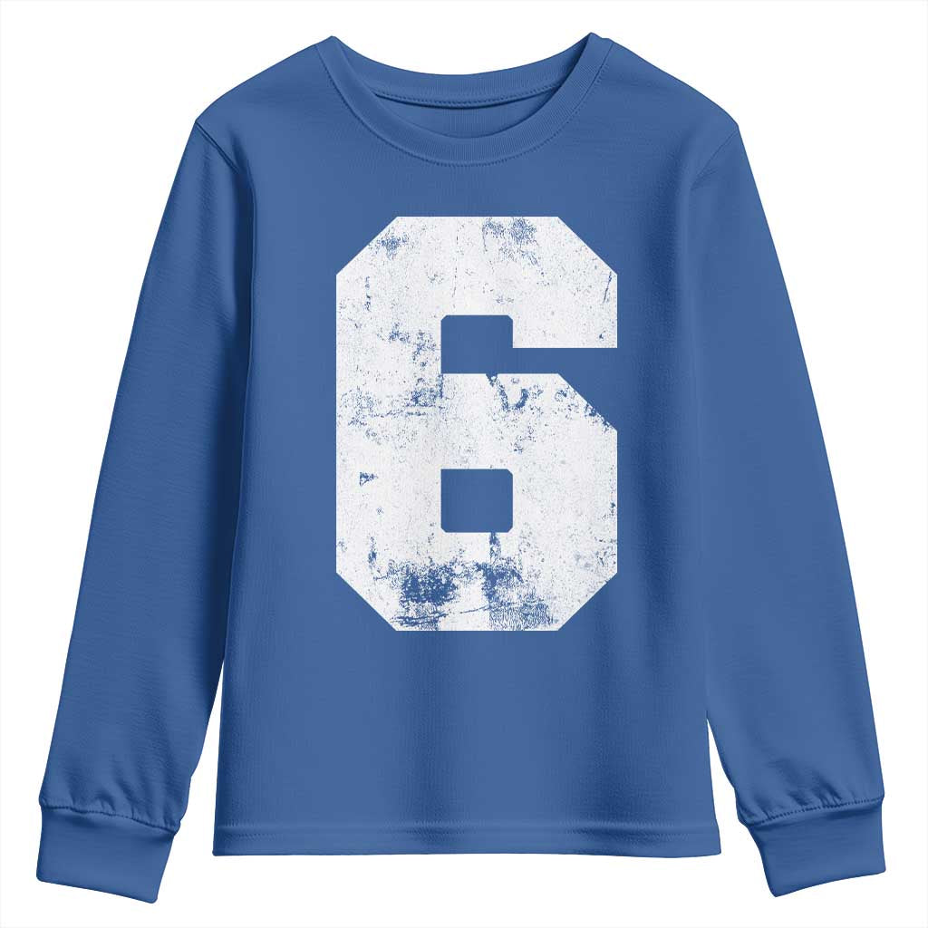 Number 6 Youth Sweatshirt Matching 67 Meme 6th Birthday 6 Years TS10 Royal Blue Print Your Wear