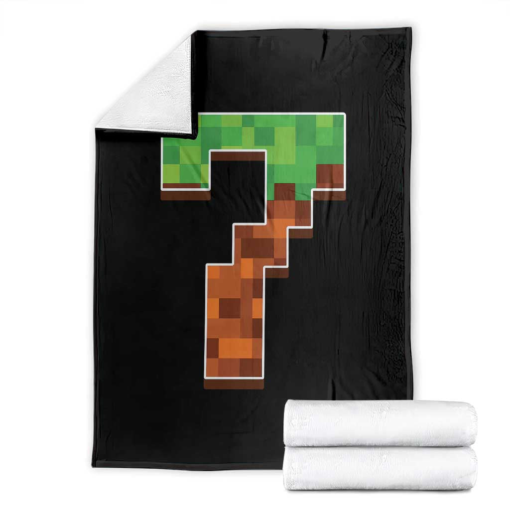 Number 7 Throw Blanket Game Matching 67 Meme Costume 7th Birthday 7 Years TS10 Black Print Your Wear