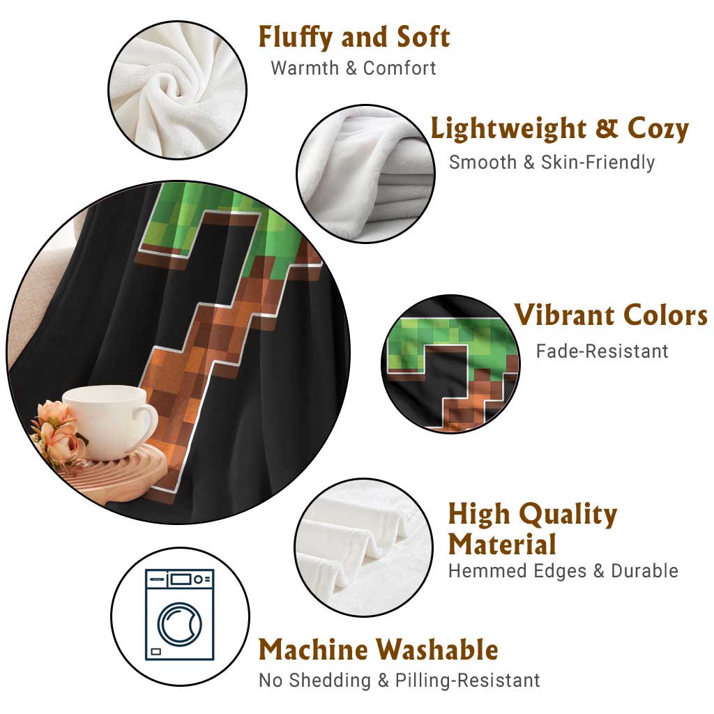 Number 7 Throw Blanket Game Matching 67 Meme Costume 7th Birthday 7 Years TS10 Print Your Wear