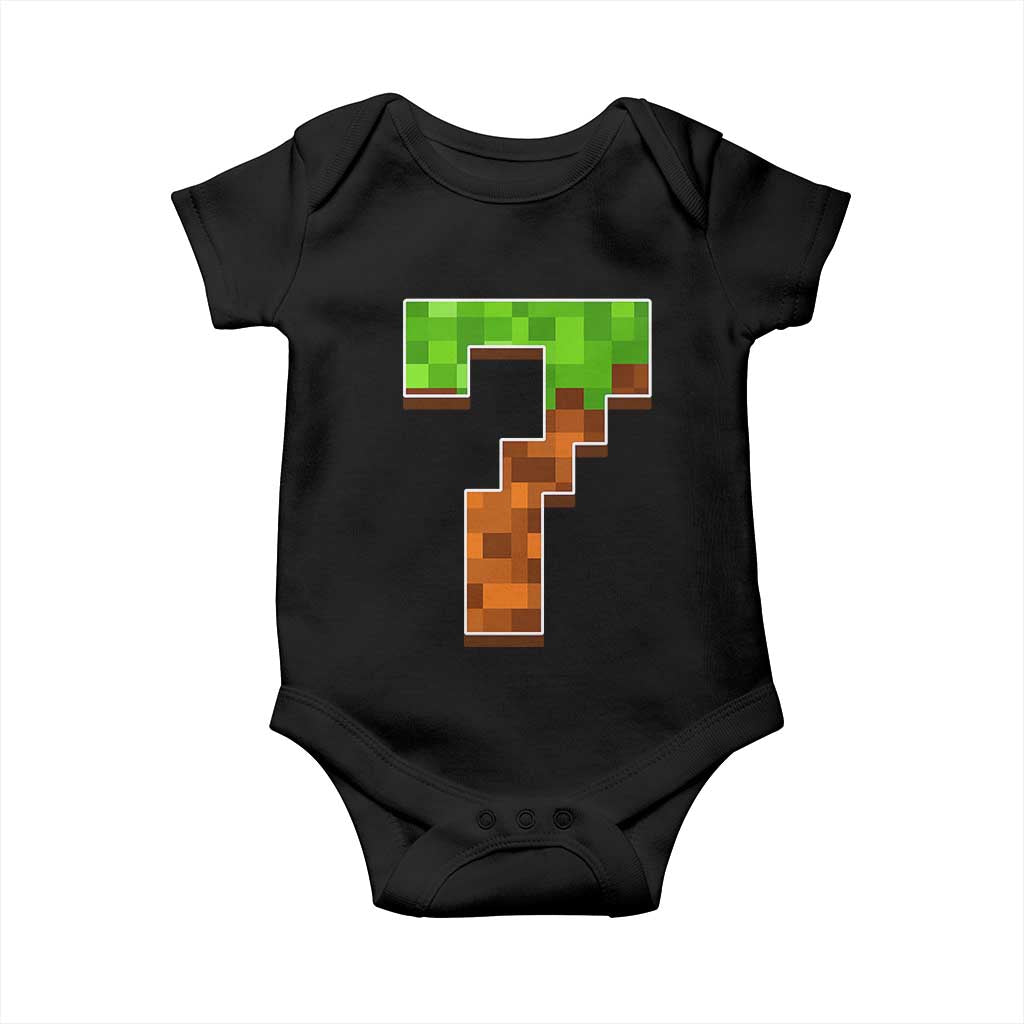 Number 7 Baby Onesie Game Matching 67 Meme Costume 7th Birthday 7 Years TS10 Black Print Your Wear