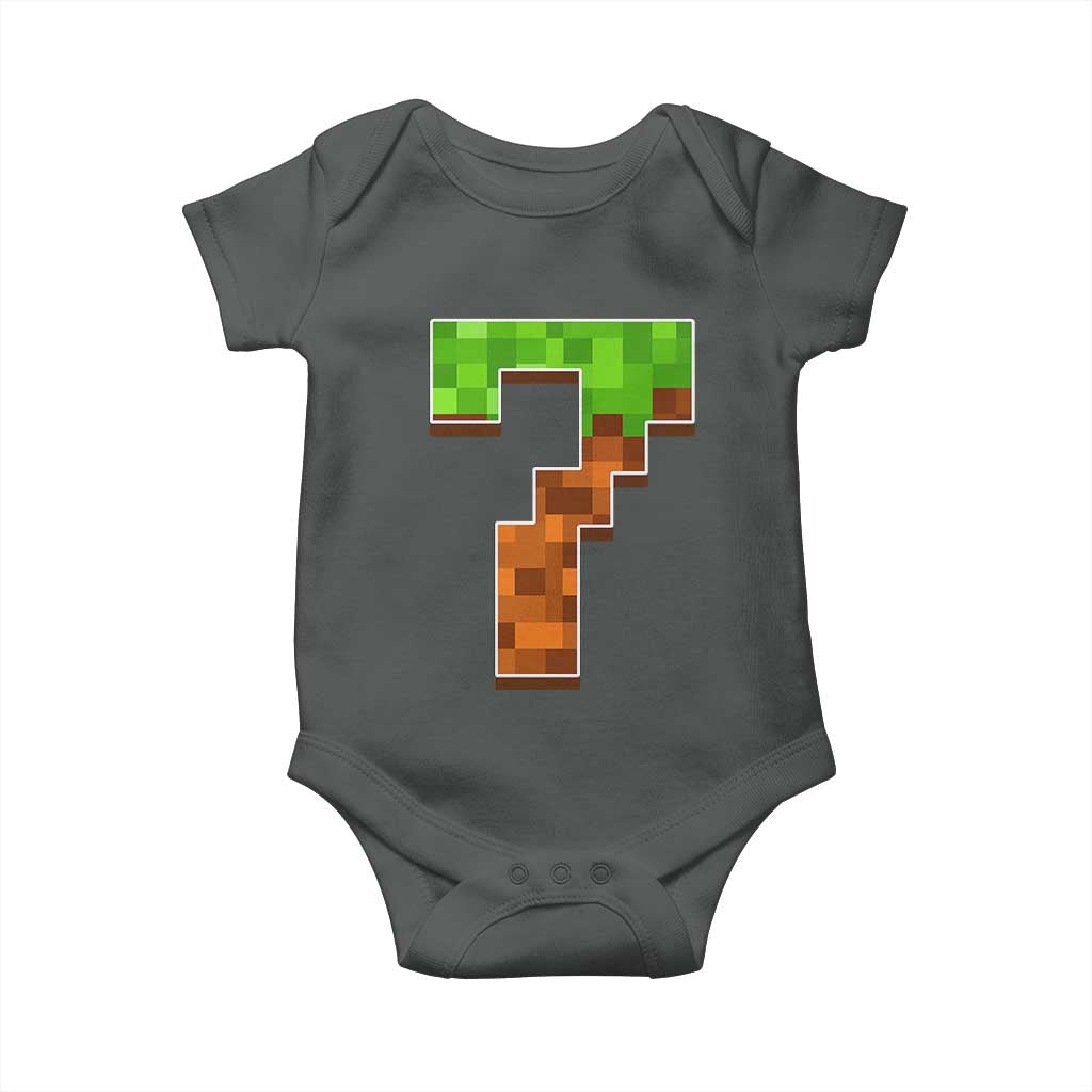 Number 7 Baby Onesie Game Matching 67 Meme Costume 7th Birthday 7 Years TS10 Dark Heather Print Your Wear