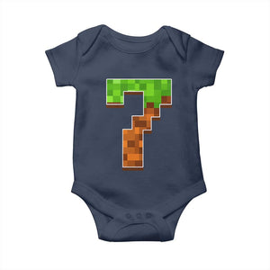 Number 7 Baby Onesie Game Matching 67 Meme Costume 7th Birthday 7 Years TS10 Navy Print Your Wear
