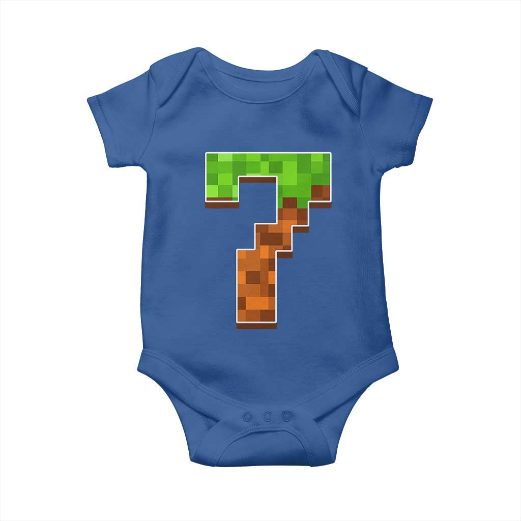 Number 7 Baby Onesie Game Matching 67 Meme Costume 7th Birthday 7 Years TS10 Royal Blue Print Your Wear