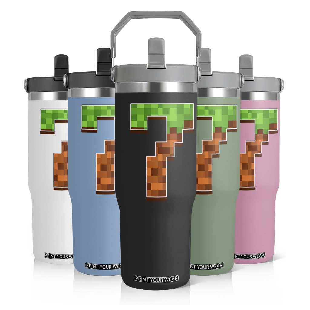 Number 7 Flip Straw Tumbler Game Matching 67 Meme Costume 7th Birthday 7 Years TS10 Print Your Wear