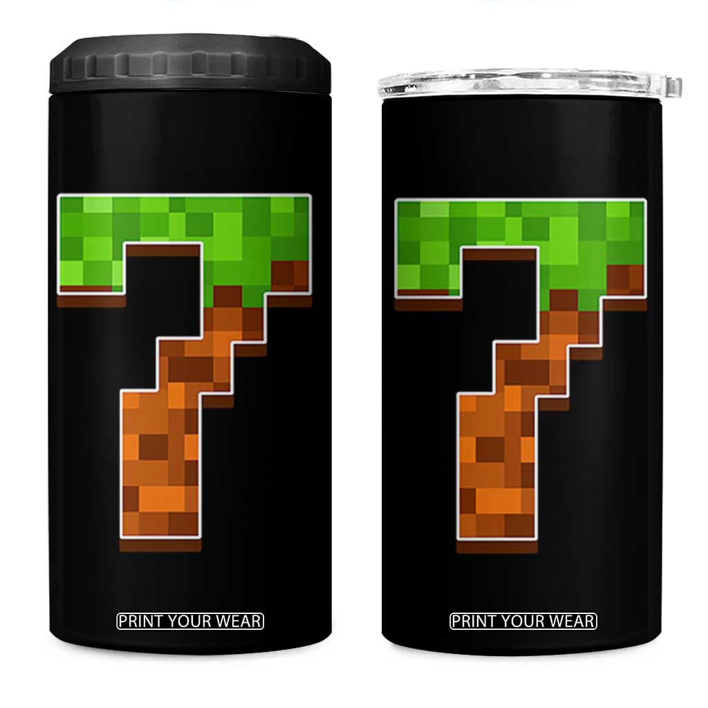 Number 7 4 in 1 Can Cooler Tumbler Game Matching 67 Meme Costume 7th Birthday 7 Years TS10 One Size: 16 oz Black Print Your Wear