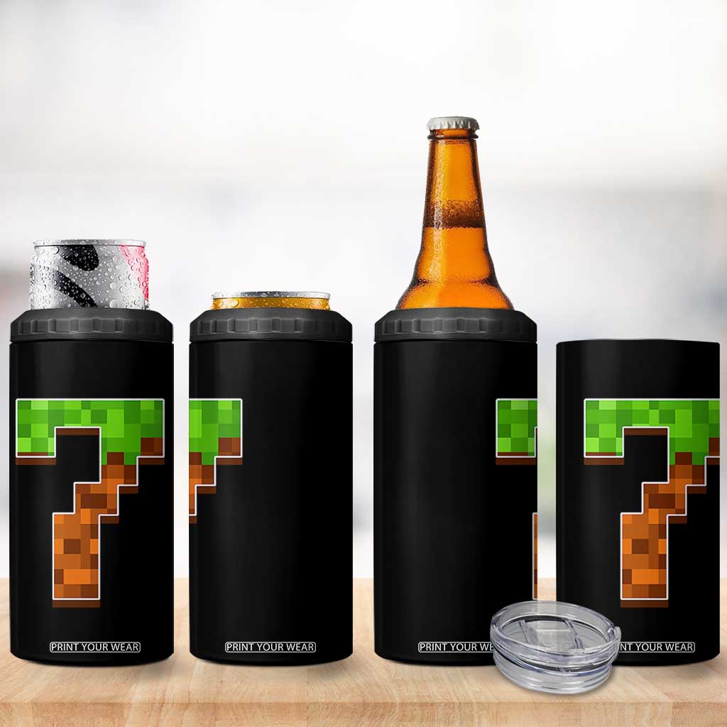 Number 7 4 in 1 Can Cooler Tumbler Game Matching 67 Meme Costume 7th Birthday 7 Years TS10 Print Your Wear