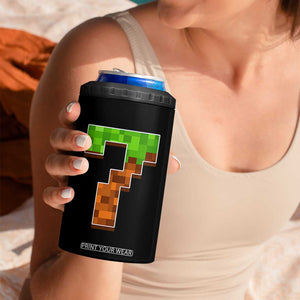 Number 7 4 in 1 Can Cooler Tumbler Game Matching 67 Meme Costume 7th Birthday 7 Years TS10 Print Your Wear
