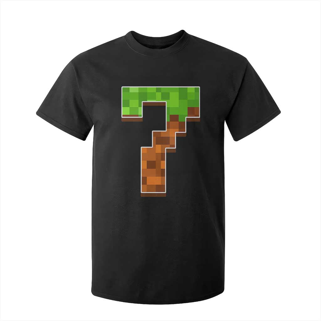 Number 7 T Shirt For Kid Game Matching 67 Meme Costume 7th Birthday 7 Years TS10 Black Print Your Wear