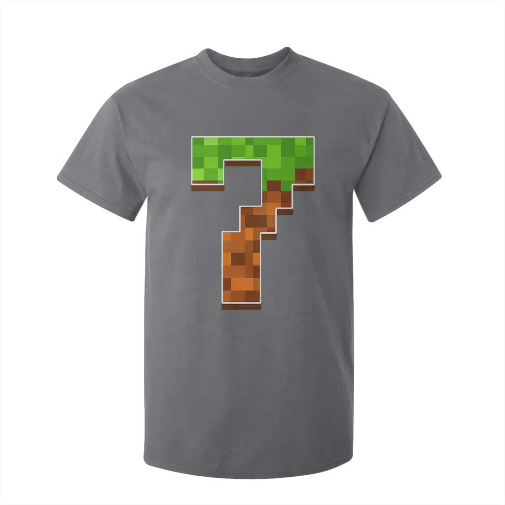 Number 7 T Shirt For Kid Game Matching 67 Meme Costume 7th Birthday 7 Years TS10 Charcoal Print Your Wear