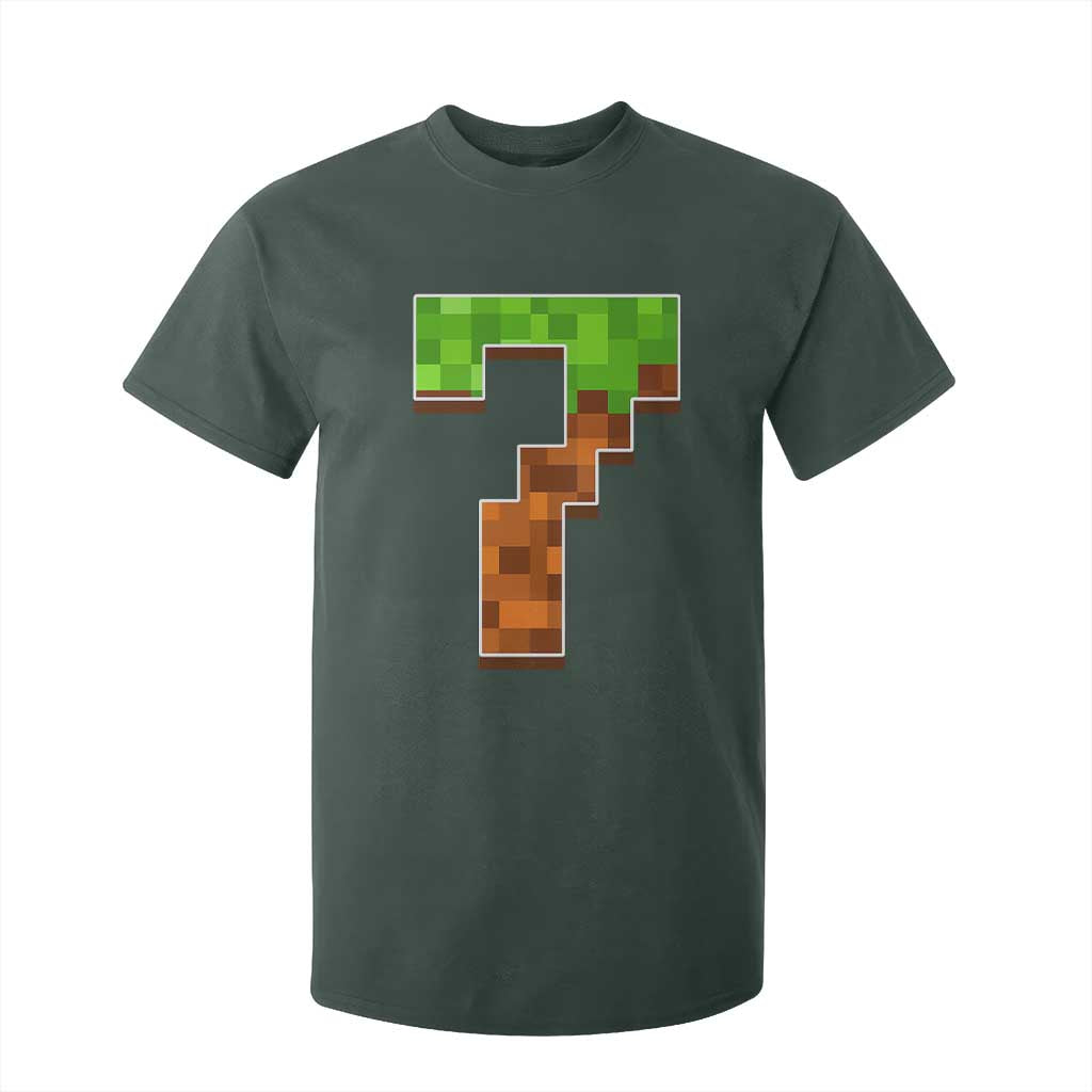 Number 7 T Shirt For Kid Game Matching 67 Meme Costume 7th Birthday 7 Years TS10 Dark Forest Green Print Your Wear