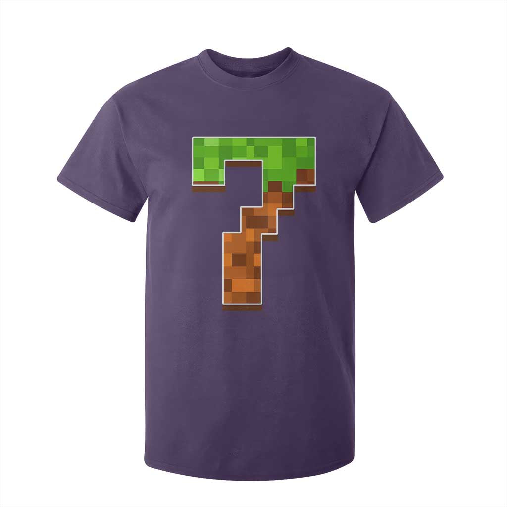 Number 7 T Shirt For Kid Game Matching 67 Meme Costume 7th Birthday 7 Years TS10 Purple Print Your Wear