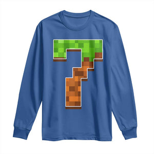 Number 7 Long Sleeve Shirt Game Matching 67 Meme Costume 7th Birthday 7 Years TS10 Royal Blue Print Your Wear