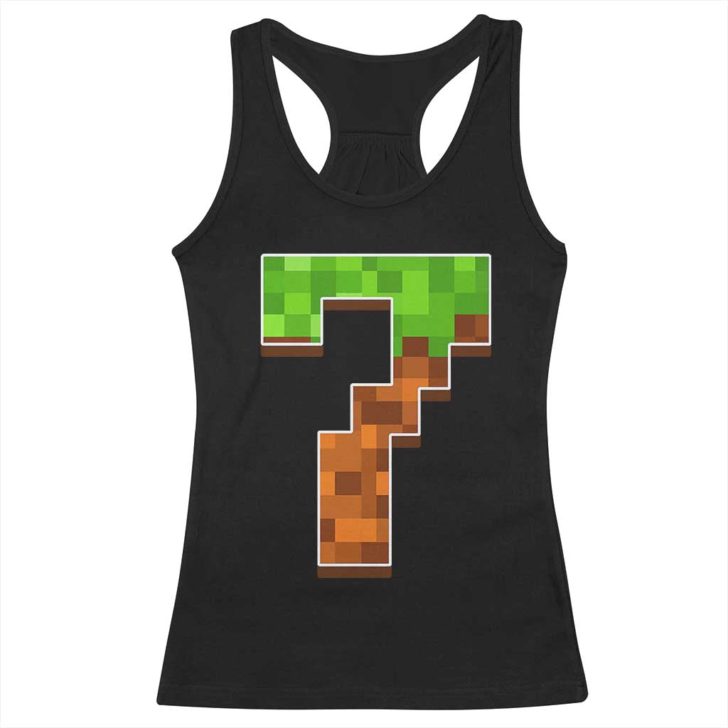 Number 7 Racerback Tank Top Game Matching 67 Meme Costume 7th Birthday 7 Years TS10 Black Print Your Wear