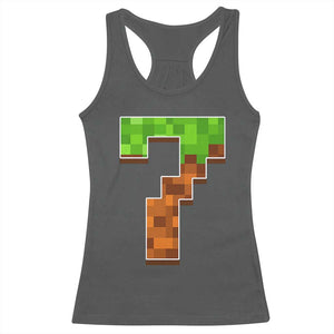 Number 7 Racerback Tank Top Game Matching 67 Meme Costume 7th Birthday 7 Years TS10 Dark Heather Print Your Wear