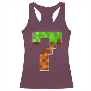 Number 7 Racerback Tank Top Game Matching 67 Meme Costume 7th Birthday 7 Years TS10 Maroon Print Your Wear