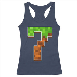 Number 7 Racerback Tank Top Game Matching 67 Meme Costume 7th Birthday 7 Years TS10 Navy Print Your Wear