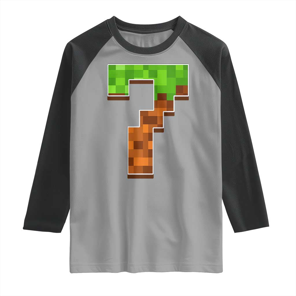 Number 7 Raglan Shirt Game Matching 67 Meme Costume 7th Birthday 7 Years TS10 Sport Gray Black Print Your Wear