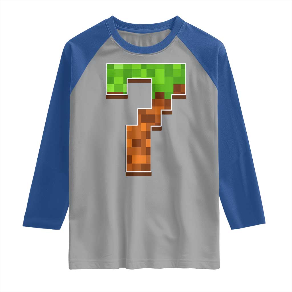 Number 7 Raglan Shirt Game Matching 67 Meme Costume 7th Birthday 7 Years TS10 Sport Gray Royal Print Your Wear