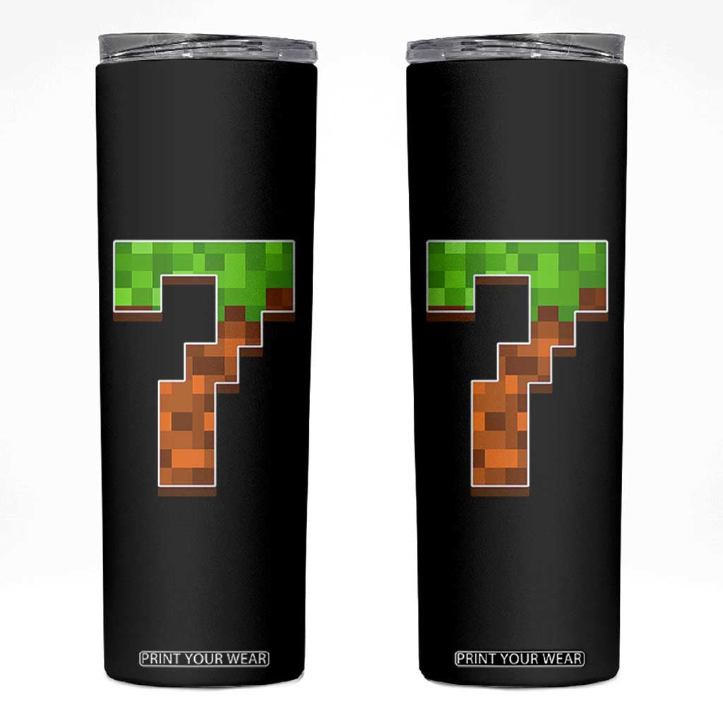 Number 7 Skinny Tumbler Game Matching 67 Meme Costume 7th Birthday 7 Years TS10 Black Print Your Wear