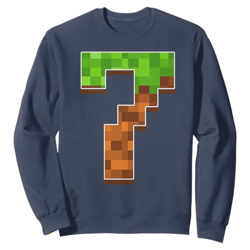Number 7 Sweatshirt Game Matching 67 Meme Costume 7th Birthday 7 Years TS10 Navy Print Your Wear