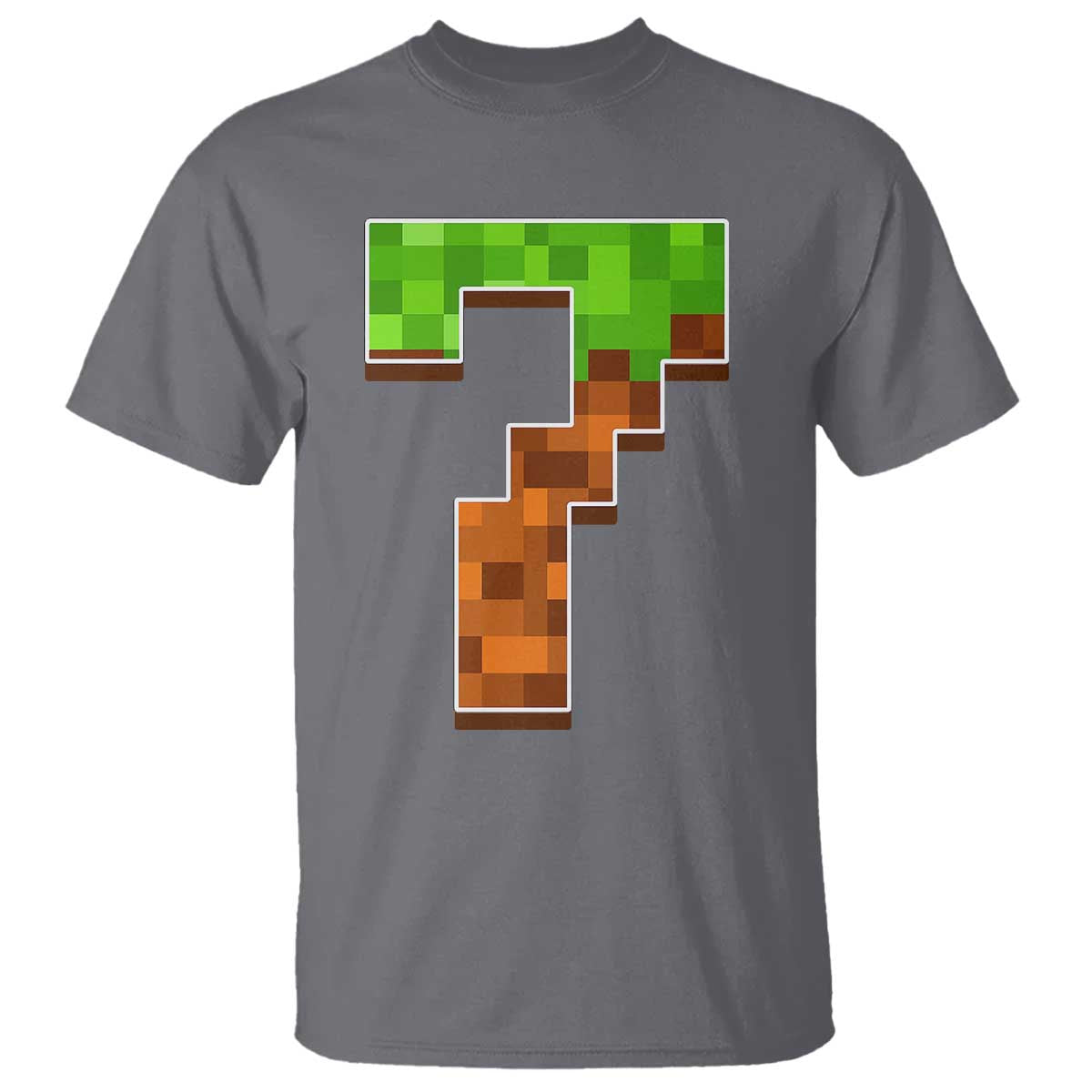 Number 7 T Shirt Game Matching 67 Meme Costume 7th Birthday 7 Years TS10 Charcoal Print Your Wear