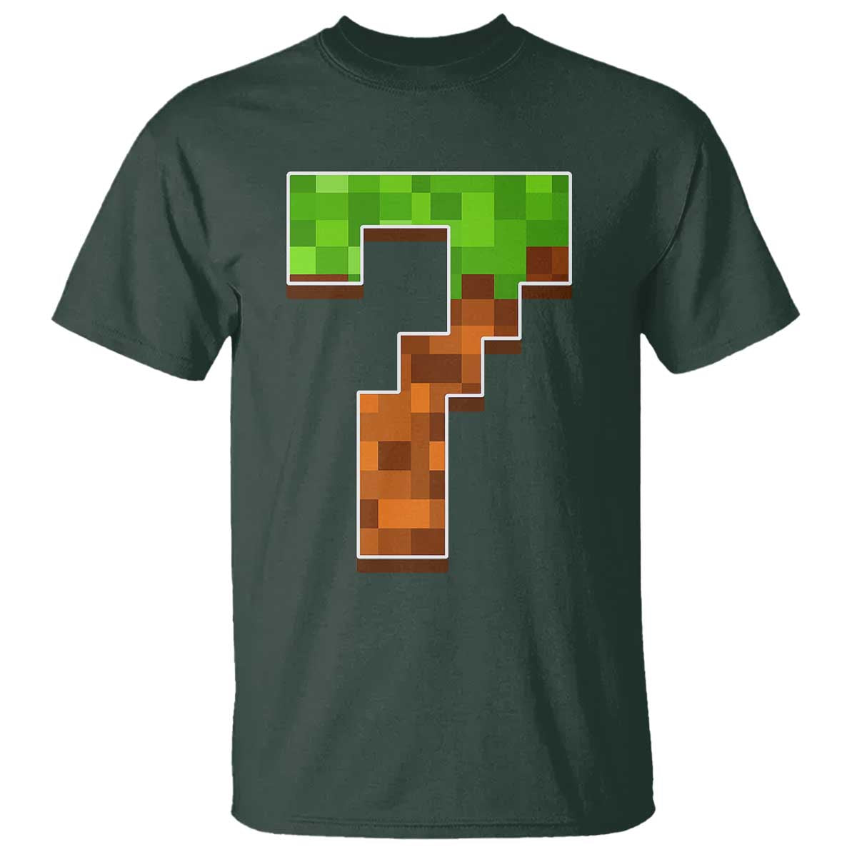 Number 7 T Shirt Game Matching 67 Meme Costume 7th Birthday 7 Years TS10 Dark Forest Green Print Your Wear