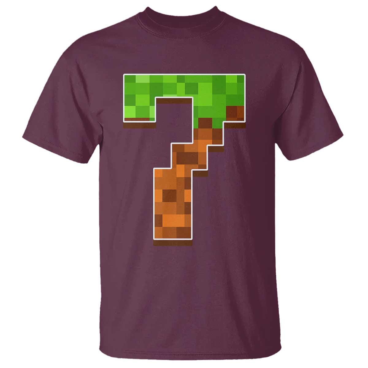 Number 7 T Shirt Game Matching 67 Meme Costume 7th Birthday 7 Years TS10 Maroon Print Your Wear