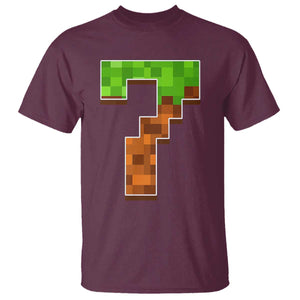 Number 7 T Shirt Game Matching 67 Meme Costume 7th Birthday 7 Years TS10 Maroon Print Your Wear