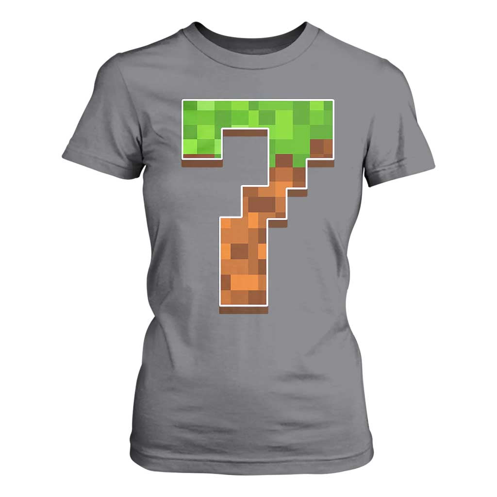 Number 7 T Shirt For Women Game Matching 67 Meme Costume 7th Birthday 7 Years TS10 Charcoal Print Your Wear
