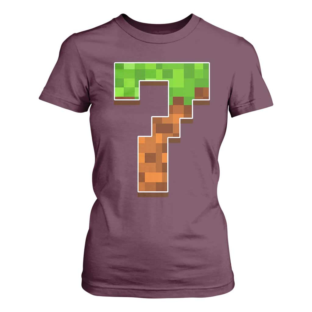 Number 7 T Shirt For Women Game Matching 67 Meme Costume 7th Birthday 7 Years TS10 Maroon Print Your Wear