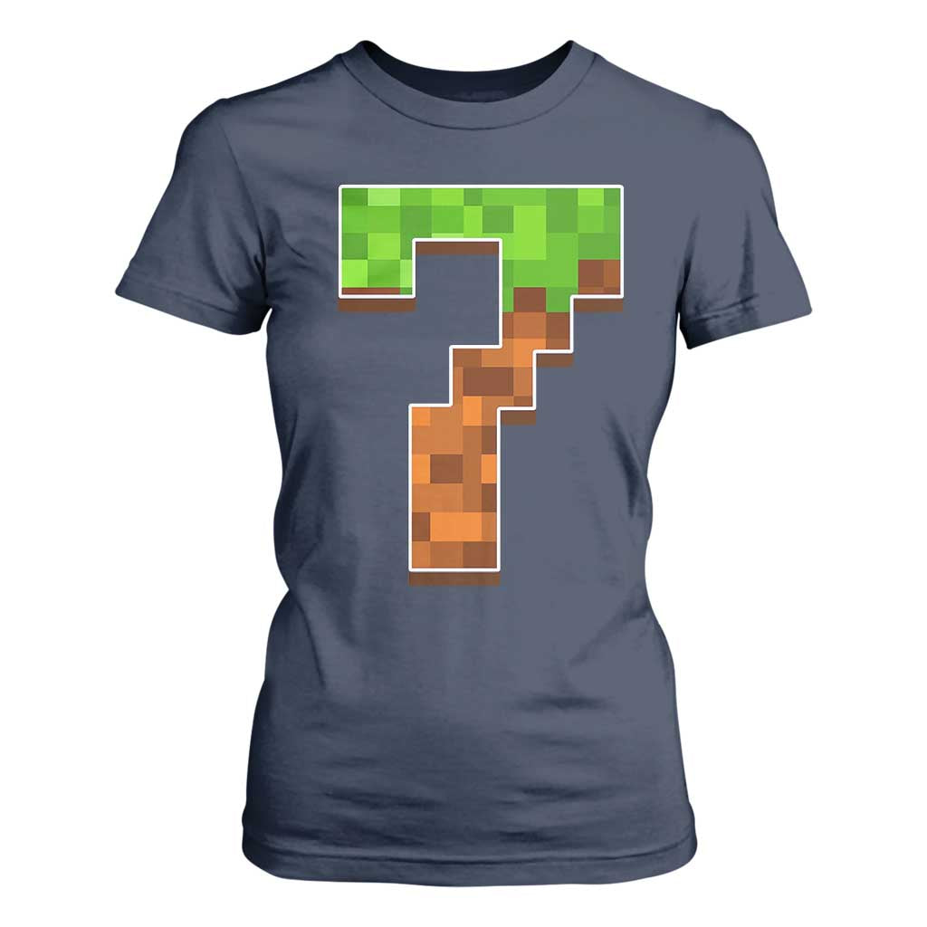 Number 7 T Shirt For Women Game Matching 67 Meme Costume 7th Birthday 7 Years TS10 Navy Print Your Wear