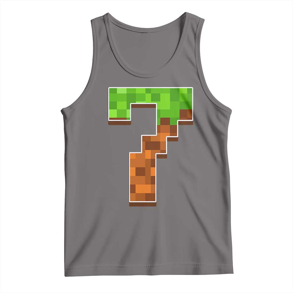 Number 7 Tank Top Game Matching 67 Meme Costume 7th Birthday 7 Years TS10 Deep Heather Print Your Wear