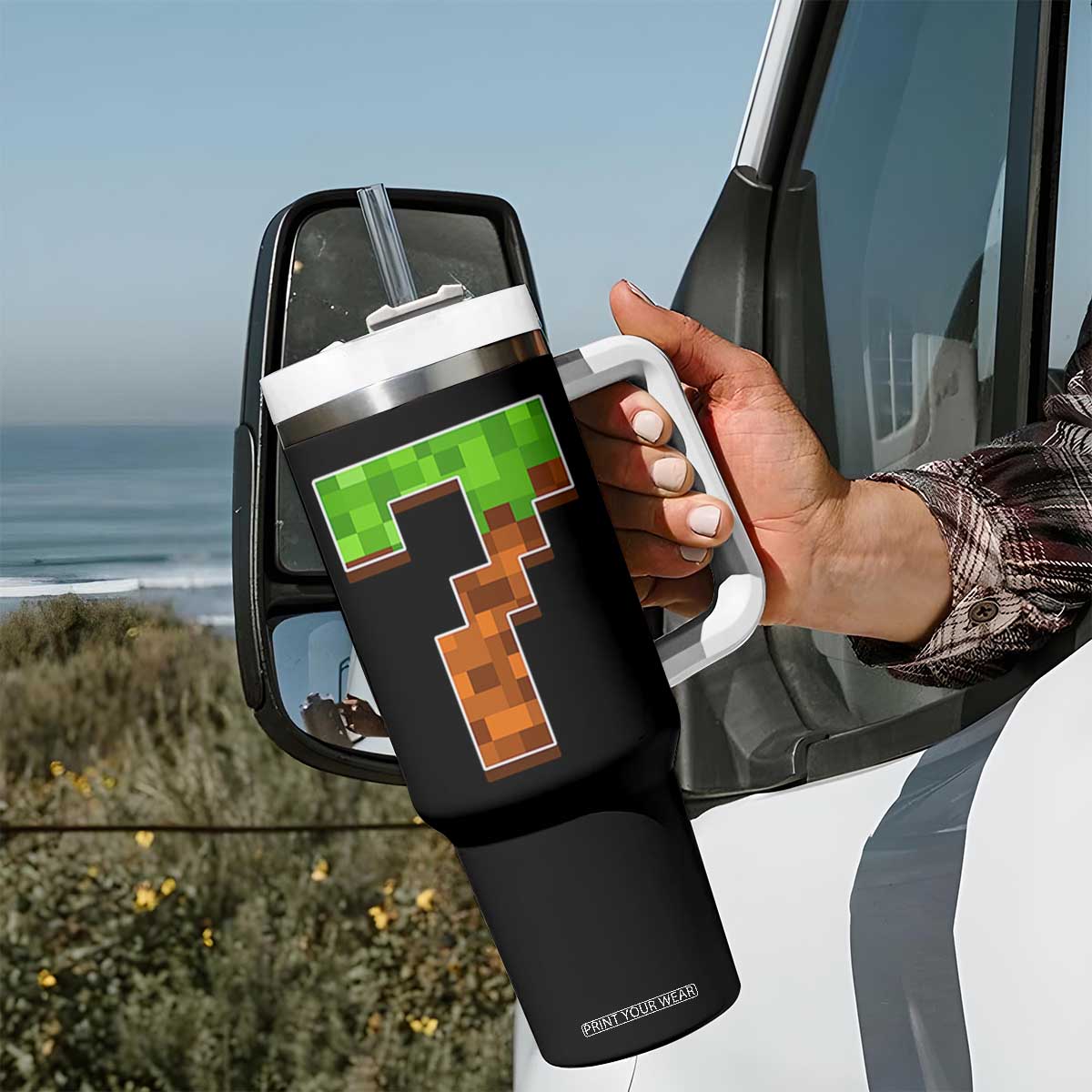Number 7 Tumbler With Handle Game Matching 67 Meme Costume 7th Birthday 7 Years TS10 Print Your Wear