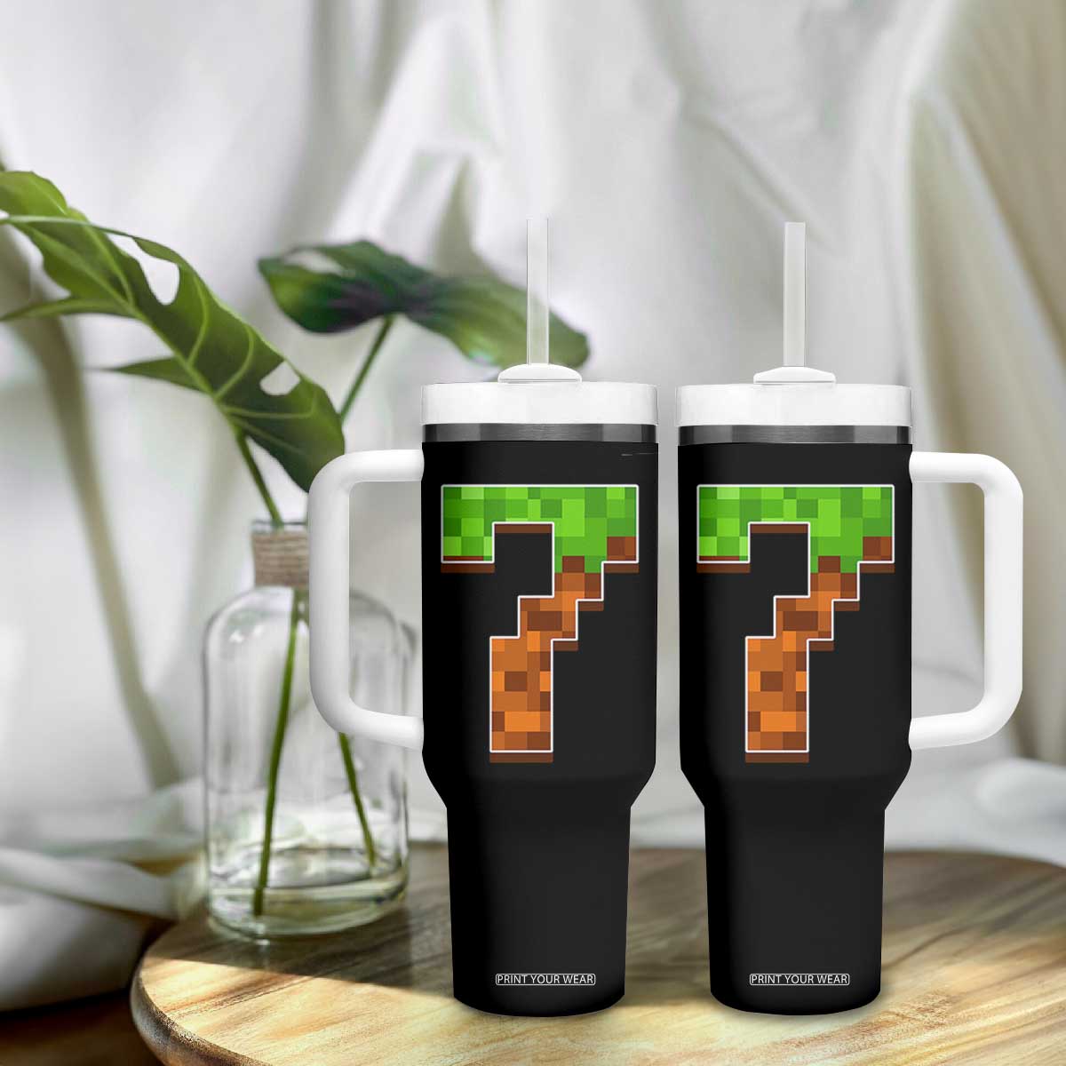 Number 7 Tumbler With Handle Game Matching 67 Meme Costume 7th Birthday 7 Years TS10 Print Your Wear