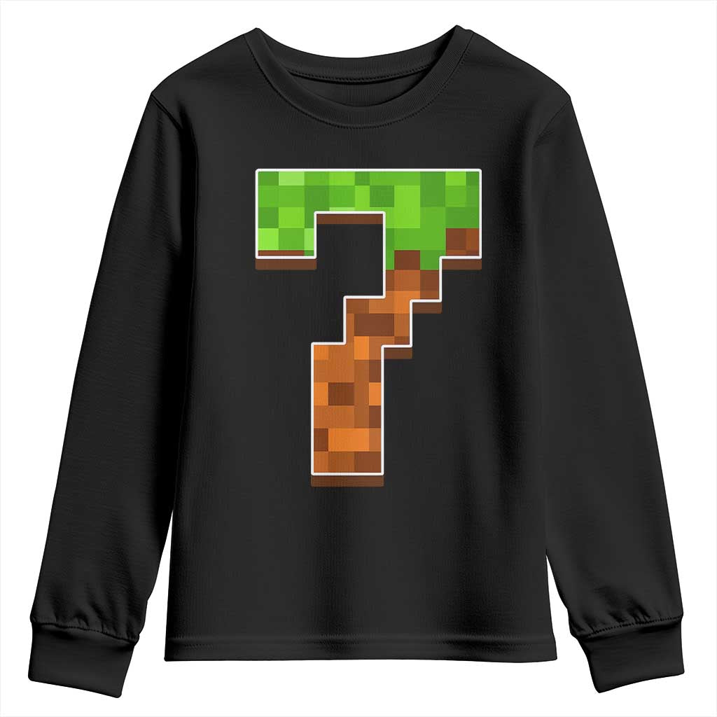 Number 7 Youth Sweatshirt Game Matching 67 Meme Costume 7th Birthday 7 Years TS10 Black Print Your Wear